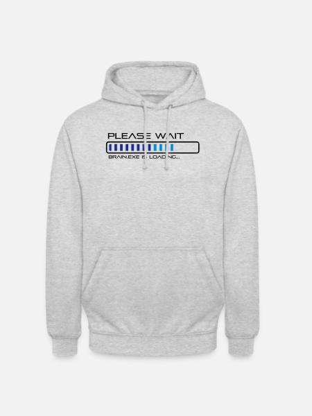 spruch_brain_exe_2 - Unisex Hoodie - Hellgrau meliert