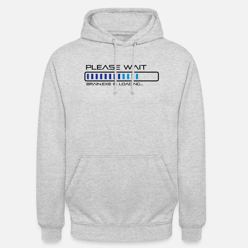 spruch_brain_exe_2 - Unisex Hoodie - Hellgrau meliert