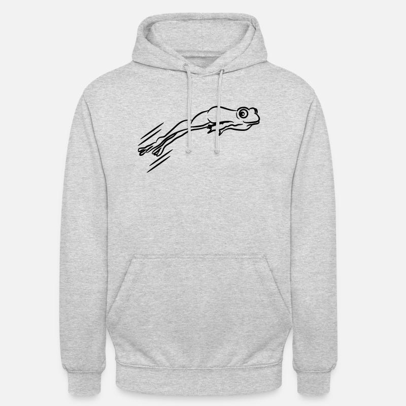 Saut de grenouille - Sweat-shirt à capuche unisexe - gris clair chiné