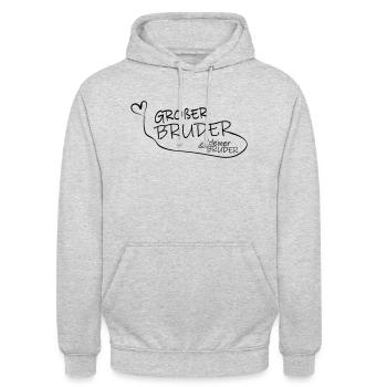 Großer Bruder und kleiner Bruder - Unisex Hoodie - Hellgrau meliert - Vorne - Alina (178cm) & Michal (187cm)