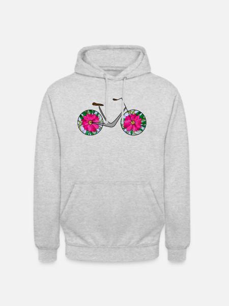 Bicyclette - Sweat-shirt à capuche unisexe - gris clair chiné