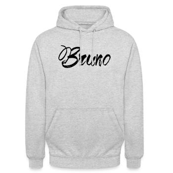 Bruno - Unisex Hoodie - Hellgrau meliert - Vorne - Alina (178cm) & Michal (187cm)