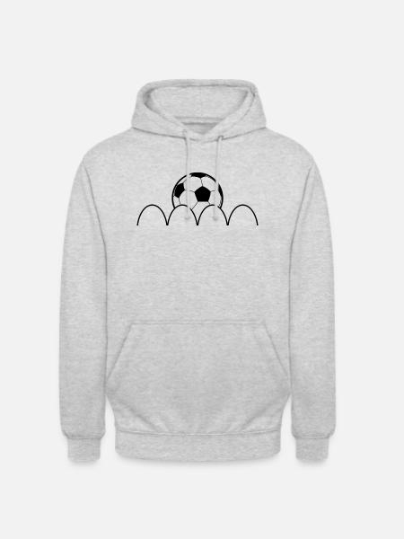Fußball Soccer - Unisex Hoodie - Hellgrau meliert