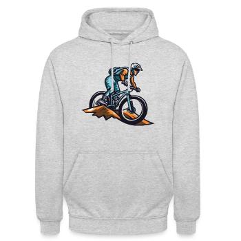 Mountainbiker Sport Mountainbike - Unisex Hoodie - Hellgrau meliert - Vorne - Alina (178cm) & Michal (187cm)