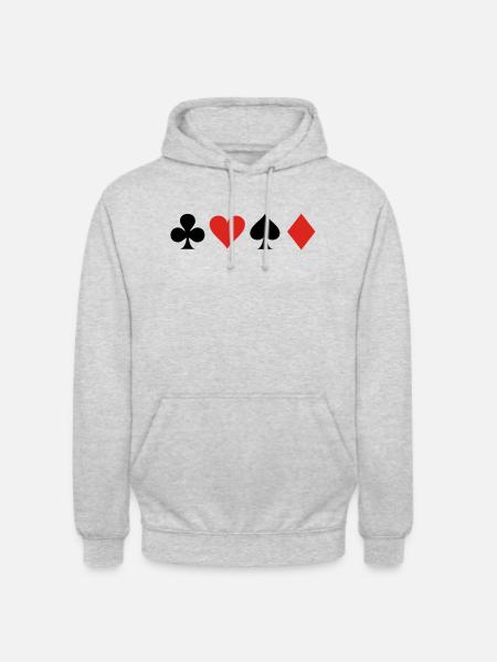 Karten - Unisex Hoodie - Hellgrau meliert