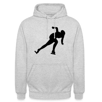 Eisschnelllauf - Unisex Hoodie - Hellgrau meliert - Vorne - Alina (178cm) & Michal (187cm)