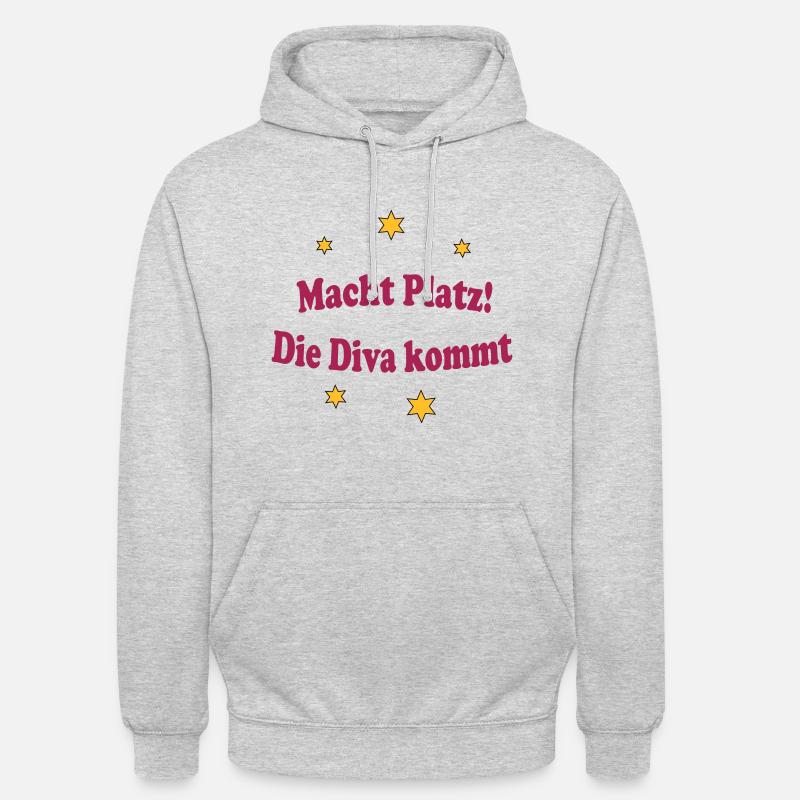 Diva kommt - Unisex Hoodie - Hellgrau meliert