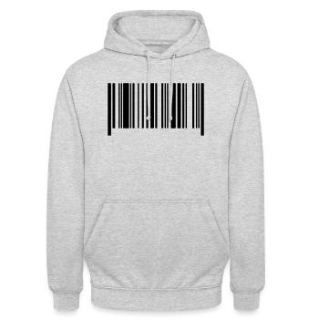Barcode ohne Text leer Code Strichcode Vorlage - Unisex Hoodie - Hellgrau meliert - Vorne - Alina (178cm) & Michal (187cm)