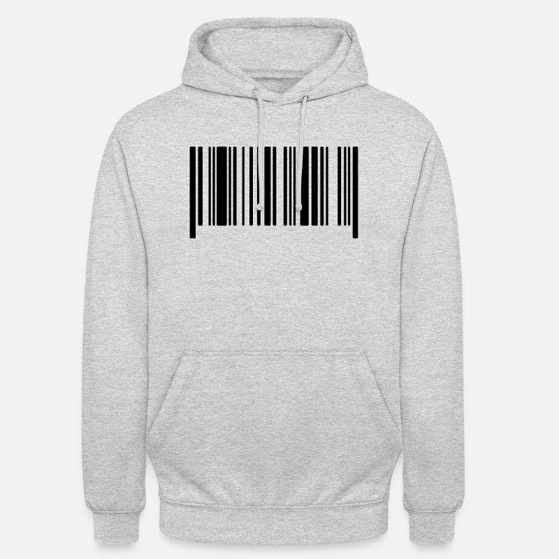 Code à barres sans texte modèle de code à barres de code vierge Sweat-shirt à capuche unisexe