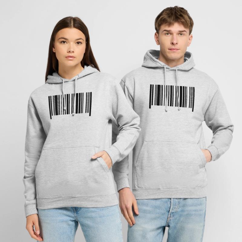 Code à barres sans texte modèle de code à barres de code vierge Sweat-shirt à capuche unisexe