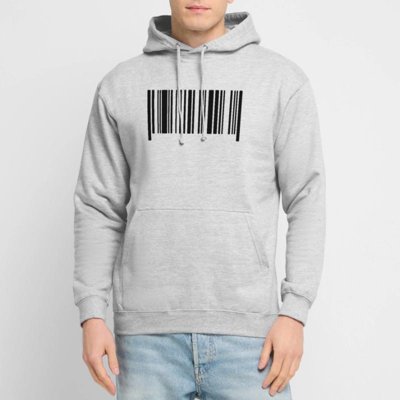 Code à barres sans texte modèle de code à barres de code vierge Sweat-shirt à capuche unisexe