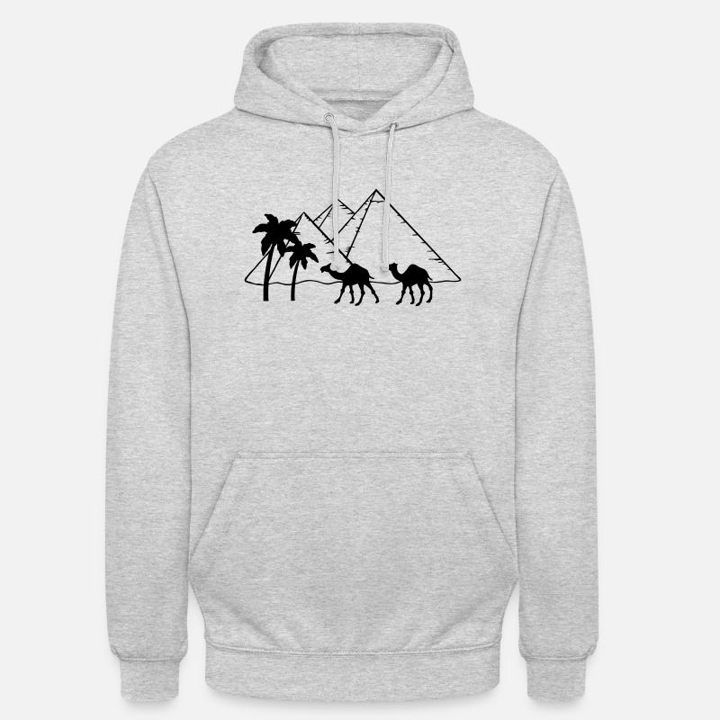 Pyramides Camel Palms - Egypte - Sweat-shirt à capuche unisexe - gris clair chiné
