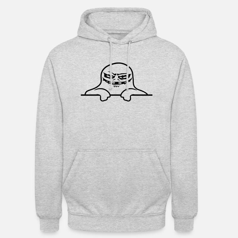 Geist Comic Mauer Monster - Unisex Hoodie - Hellgrau meliert