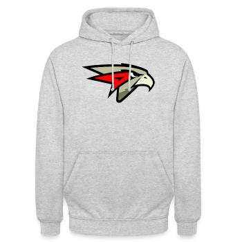 Hawk - Unisex Hoodie - light heather grey - Front - Alina (178cm) & Michal (187cm)