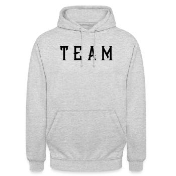 équipe - Sweat-shirt à capuche unisexe - gris clair chiné - Devant - Alina (178cm) & Michal (187cm)