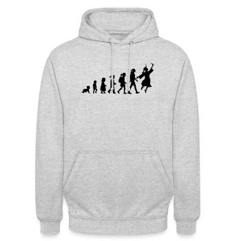 Evolution Schoolchild Diplômé de l’école secondaire - Sweat-shirt à capuche unisexe - gris clair chiné - Devant - Alina (178cm) & Michal (187cm)