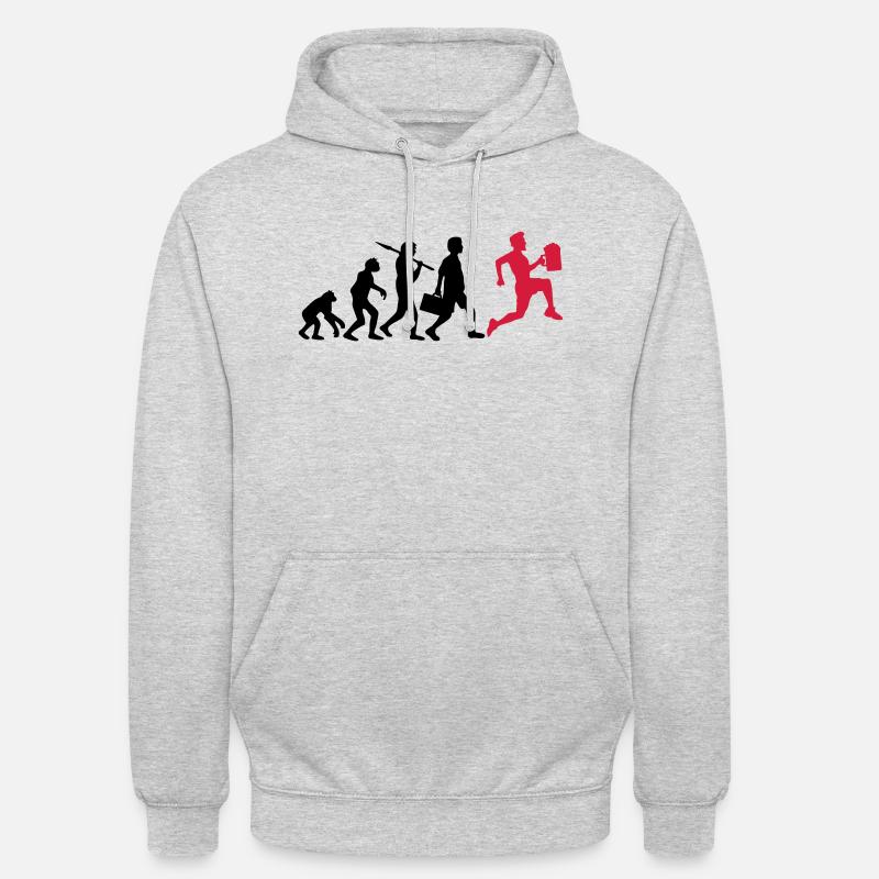 Evolution Bier Rennen Saufen - Unisex Hoodie - Hellgrau meliert