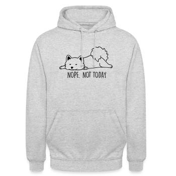 Dog life - Sweat-shirt à capuche unisexe - gris clair chiné - Devant - Alina (178cm) & Michal (187cm)