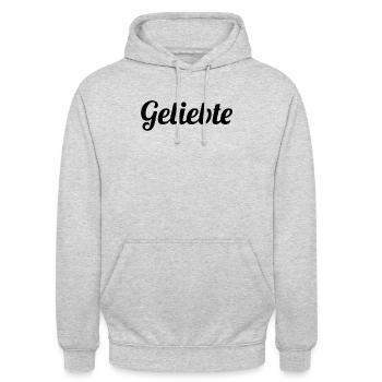 Geliebte - Unisex Hoodie - Hellgrau meliert - Vorne - Alina (178cm) & Michal (187cm)