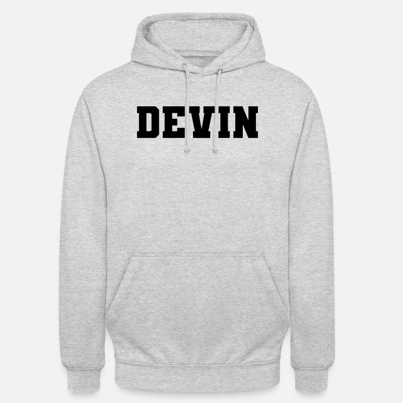 Nom - Devin - Sweat-shirt à capuche unisexe - gris clair chiné