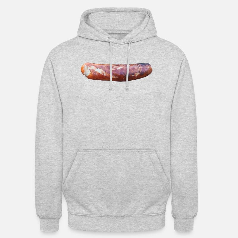 Bratwurst de Thuringe - Sweat-shirt à capuche unisexe - gris clair chiné
