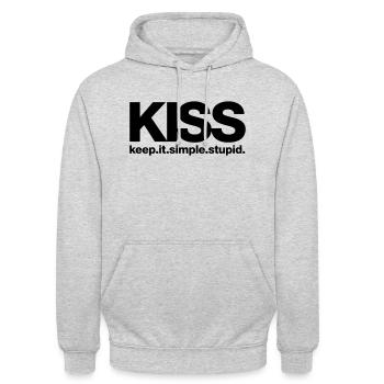 KISS keep it simple stupid - Unisex Hoodie - light heather grey - Front - Alina (178cm) & Michal (187cm)