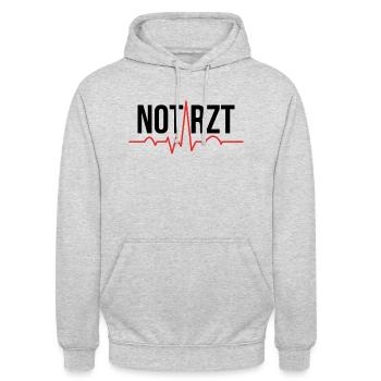 Notarzt puls Geschenk Krankenwagen Medizin - Unisex Hoodie - Hellgrau meliert - Vorne - Alina (178cm) & Michal (187cm)