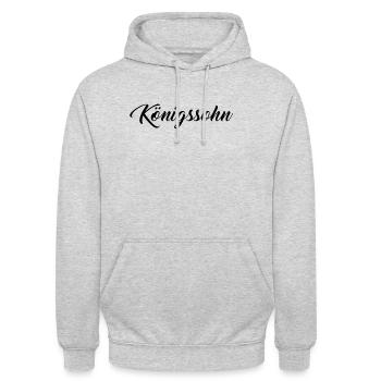 Königssohn - Christliche Designs - Bibel - Gott - Unisex Hoodie - Hellgrau meliert - Vorne - Alina (178cm) & Michal (187cm)