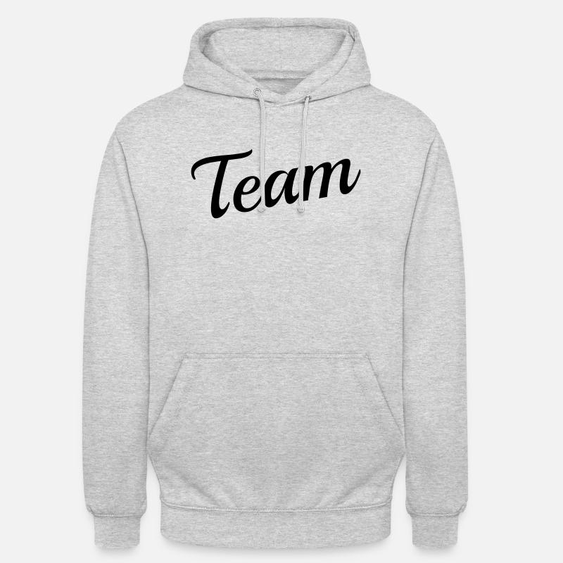 Team >> Dein eigener Text << - Unisex Hoodie - Hellgrau meliert