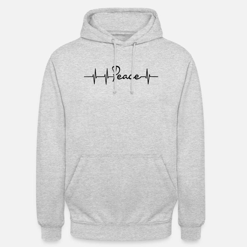 Peace Herzfrequenz - Unisex Hoodie - Hellgrau meliert