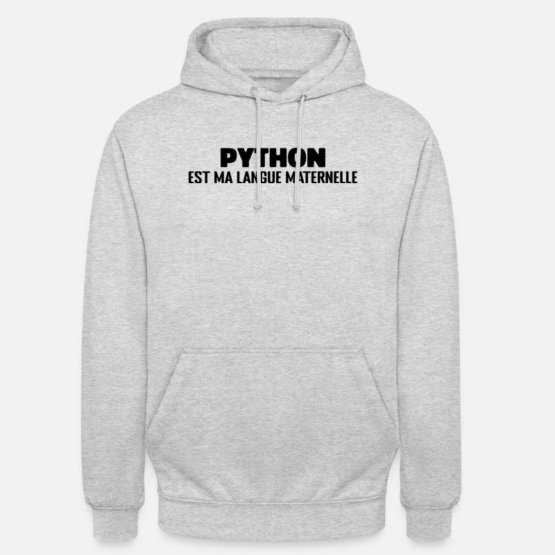 Python Est Ma Langue Maternelle - Sweat-shirt à capuche unisexe - gris clair chiné