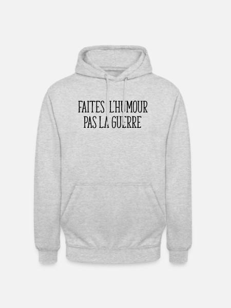 Humour guerre conflit - Sweat-shirt à capuche unisexe - gris clair chiné