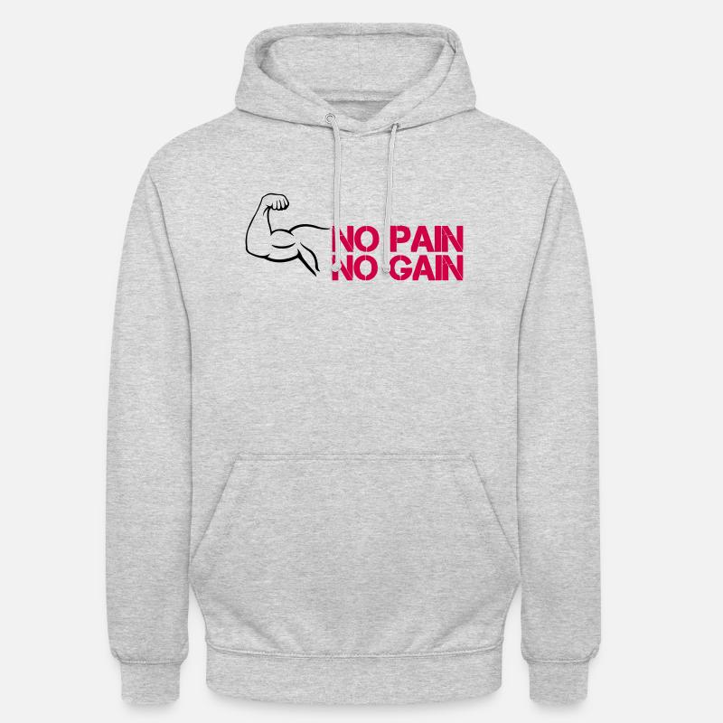 Gain de douleur au biceps - Sweat-shirt à capuche unisexe - gris clair chiné