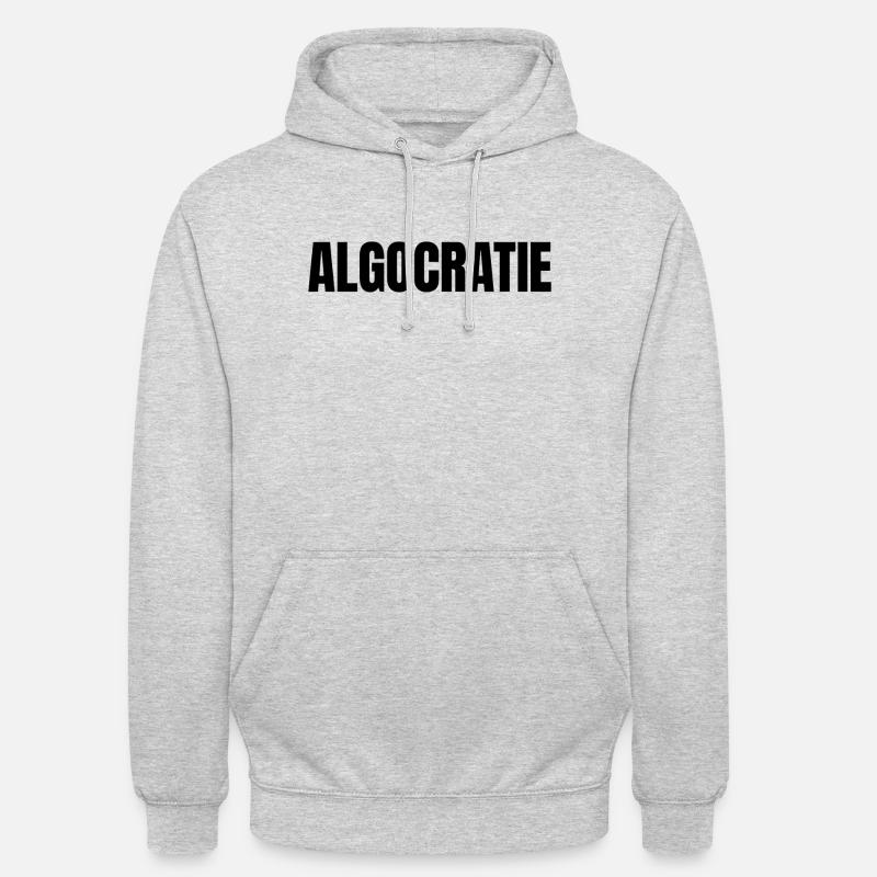 ALGOCRATIE - Sweat-shirt à capuche unisexe - gris clair chiné