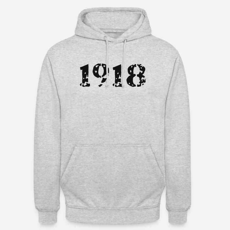 1918 - Unisex Hoodie - Hellgrau meliert