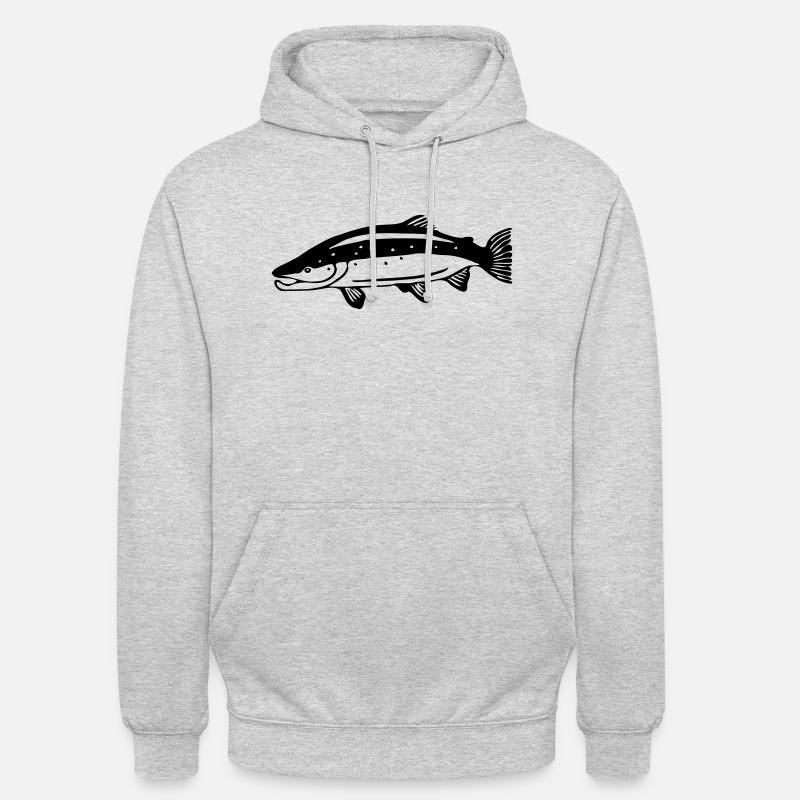 Lachs - Unisex Hoodie - Hellgrau meliert