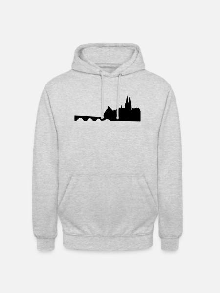 Skyline Regensburg - Unisex Hoodie - Hellgrau meliert