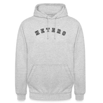Hetero - Unisex Hoodie - Hellgrau meliert - Vorne - Alina (178cm) & Michal (187cm)