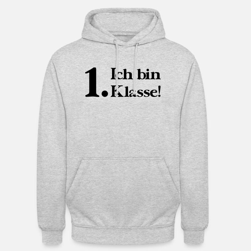 Ich bin 1. Klasse - Unisex Hoodie - Hellgrau meliert