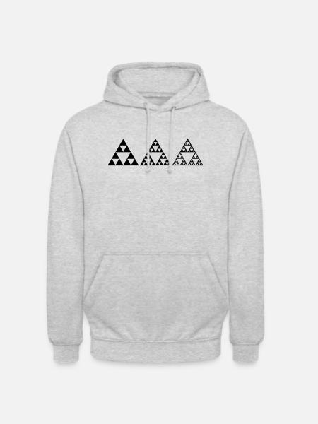 Sierpinski triangles, fractal, geometry, - Unisex Hoodie - light heather grey