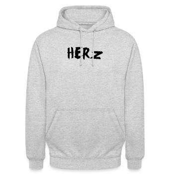 Cœur - Sweat-shirt à capuche unisexe - gris clair chiné - Devant - Alina (178cm) & Michal (187cm)