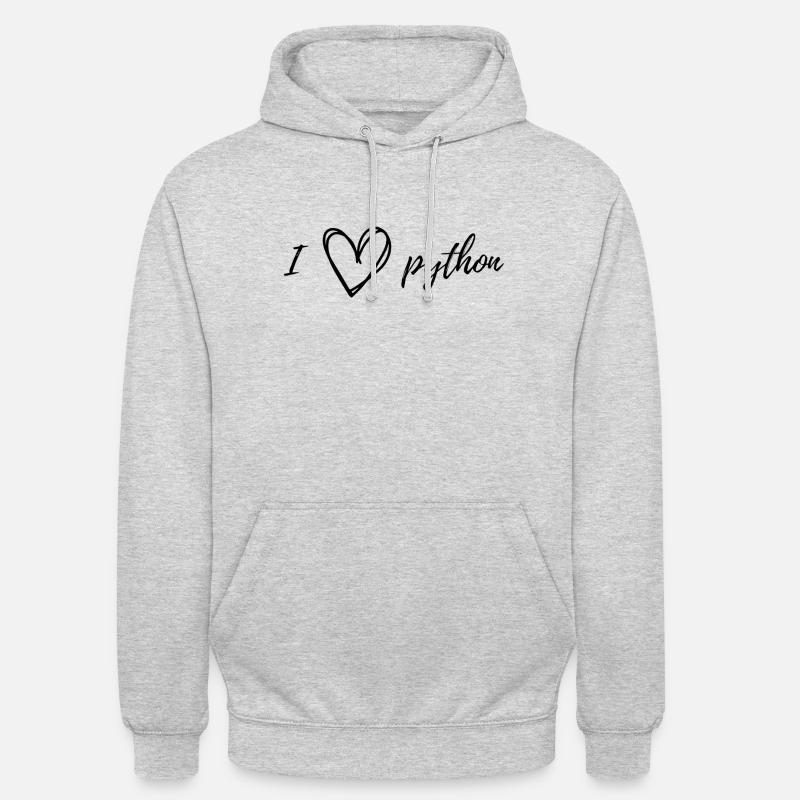I love python black - Unisex Hoodie - light heather grey