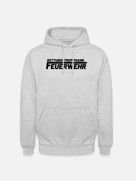 rettungstruppmann freiwillige feuerwehr - Unisex Hoodie - Hellgrau meliert