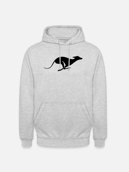 Windhund Silhouette – Sighthound, Greyhound Design - Unisex Hoodie - light heather grey