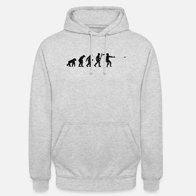 Hammerwerfen Hammerwerfer Evolution Hammerwurf - Unisex Hoodie - Hellgrau meliert