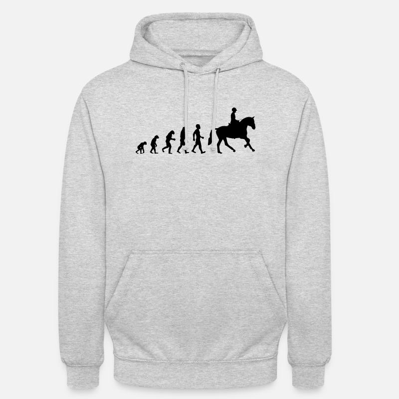 evolution Pferde Reiten - Unisex Hoodie - Hellgrau meliert