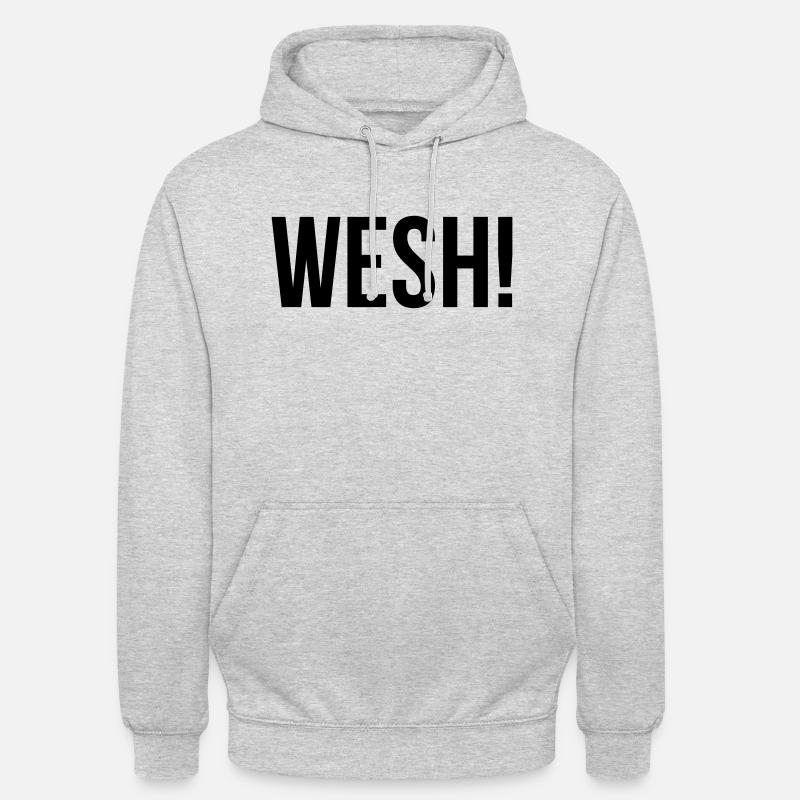 WESH! - Sweat-shirt à capuche unisexe - gris clair chiné