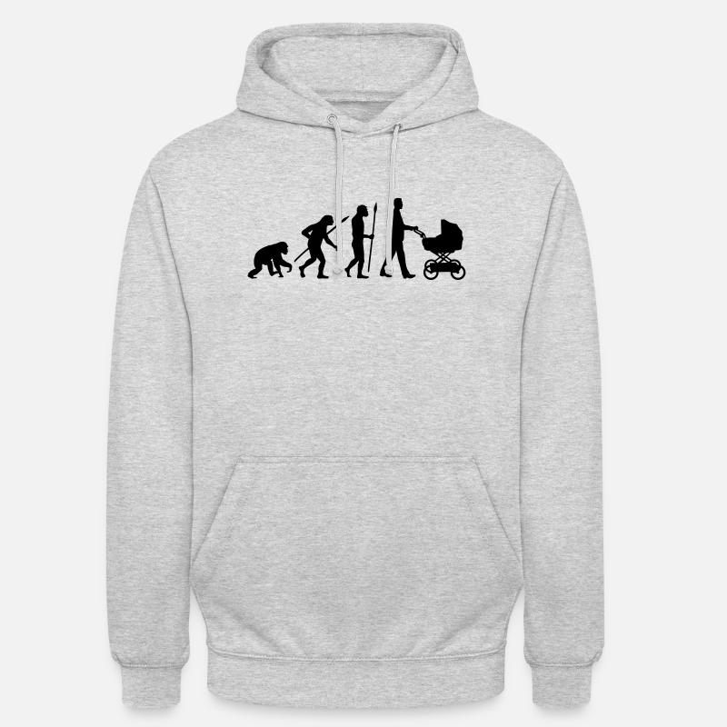 evolution_kinderwagen_mann_a_1c - Sweat-shirt à capuche unisexe - gris clair chiné