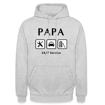 Papa - Sweat-shirt à capuche unisexe - gris clair chiné - Devant - Alina (178cm) & Michal (187cm)