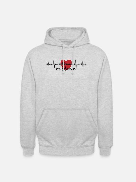 willkommen zu Hause - Unisex Hoodie - Hellgrau meliert